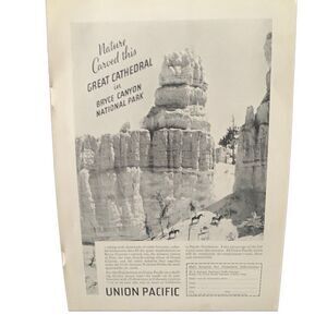 Vintage 1935 Union Pacific Bryce Canyon Ad Advertisement